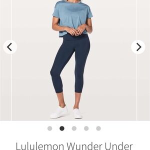 Lululemon Athletica True Navy Wunder Under Crop EUC